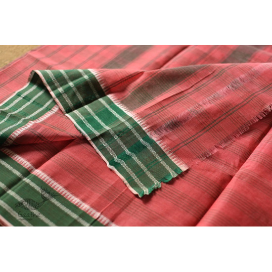 shop handloom narayanpet cotton Carrot Red Saree