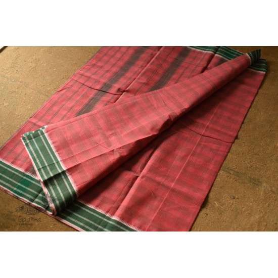 shop handloom narayanpet cotton Carrot Red Saree