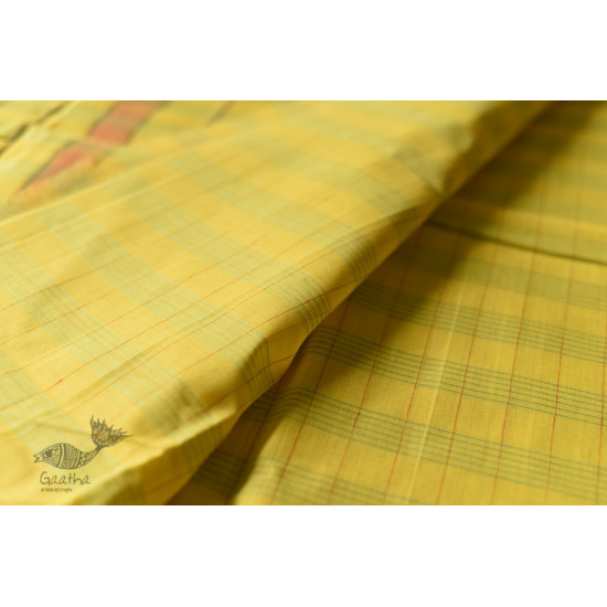 shop Narayanpet Handwoven Yellow Saree With Green Border