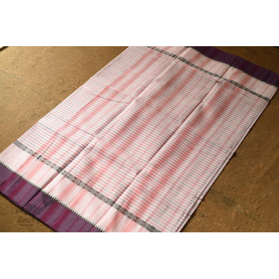 shop Narayanpet Light Pink Saree - Handwoven Cotton