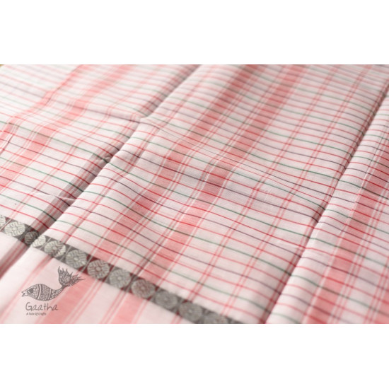 shop Narayanpet Light Pink Saree - Handwoven Cotton