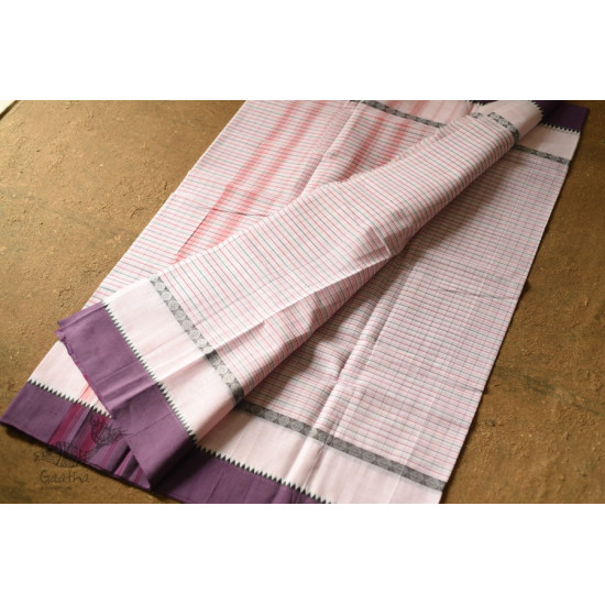 shop Narayanpet Light Pink Saree - Handwoven Cotton