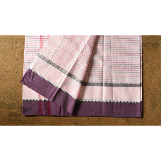 shop Narayanpet Light Pink Saree - Handwoven Cotton