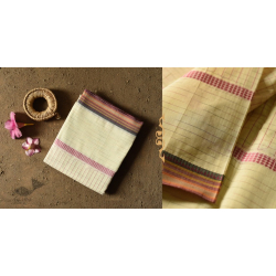 Iravati .  इरावती  - Narayanpet Handloom Cotton Saree - Light Yellow