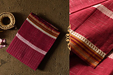 Iravati .  इरावती  - Narayanpet Handloom Cotton Saree - Maroon