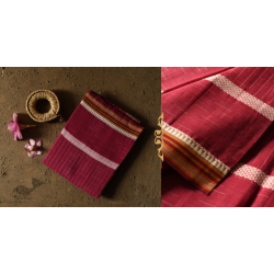 Iravati .  इरावती  - Narayanpet Handloom Cotton Saree - Maroon