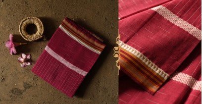 Iravati .  इरावती  - Narayanpet Handloom Cotton Saree - Maroon