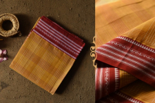 Iravati .  इरावती  - Narayanpet Handloom Cotton Yellow Saree