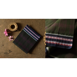 Iravati .  इरावती  - Narayanpet Handwoven Cotton Saree - Black