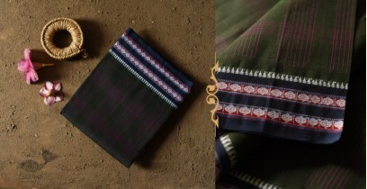 Iravati .  इरावती  - Narayanpet Handwoven Cotton Saree - Black