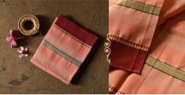 Iravati .  इरावती  - Narayanpet Handwoven Cotton Saree - Peach