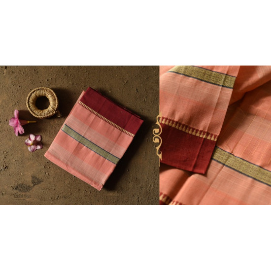 shop handwoven narayanpet cotton Saree - Peach