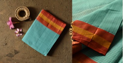 Iravati .  इरावती  - Narayanpet Sky Blue Saree - Handwoven Cotton