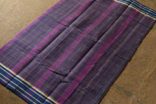 Iravati .  इरावती  - Narayanpet Purple Checks Saree - Handwoven Cotton