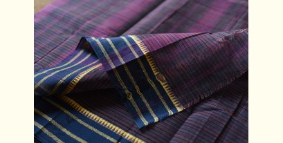 Iravati .  इरावती  - Narayanpet Purple Checks Saree - Handwoven Cotton
