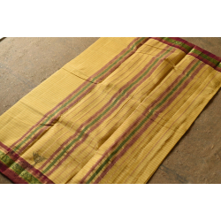 Iravati .  इरावती  - Narayanpet Yellow Saree - Handwoven Cotton