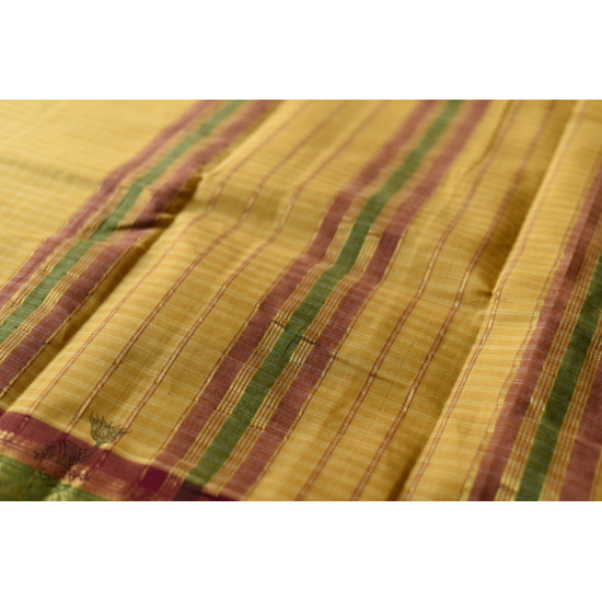 shop Narayanpet Yellow Saree - Handwoven Cotton