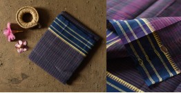 Iravati .  इरावती  - Narayanpet Purple Checks Saree - Handwoven Cotton