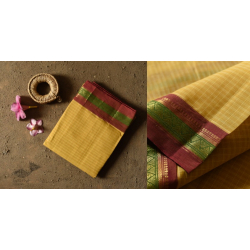 Iravati .  इरावती  - Narayanpet Yellow Saree - Handwoven Cotton