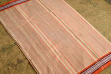 Iravati .  इरावती  ❅ Handwoven Narayanpet Cotton Checks Saree with Orange Border