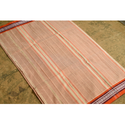 Iravati .  इरावती  ❅ Handwoven Narayanpet Cotton Checks Saree with Orange Border