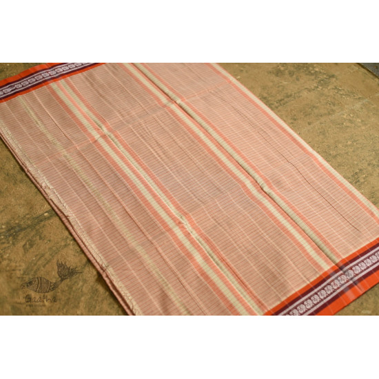 shop Handwoven Narayanpet Cotton Checks Saree with Orange Border