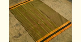 Iravati .  इरावती  ❅ Handwoven Narayanpet Cotton Checks Saree - Mustard Yellow