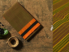 Iravati .  इरावती  ❅ Handwoven Narayanpet Cotton Checks Saree - Mustard Yellow