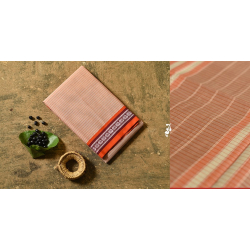 Iravati .  इरावती  ❅ Handwoven Narayanpet Cotton Checks Saree with Orange Border