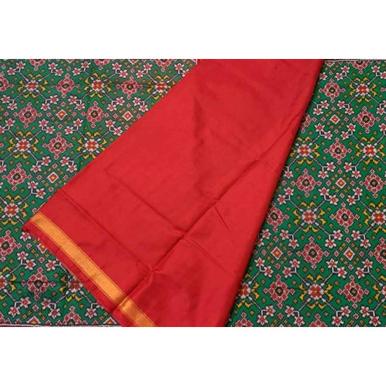 पारिजात ✼ Single Ikat Patola  ✼ Silk  Saree ✼ 10