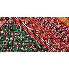 पारिजात ✼ Single Ikat Patola  ✼ Silk  Saree ✼ 10