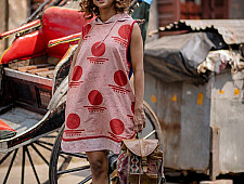 Bindi . बिंदी |Dabu- Handblock Print - Bawra Sleeveless Summer Dress