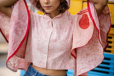 Bindi . बिंदी |Dabu- Handblock Print - Bindi Circular Sleeve Blouse -Top