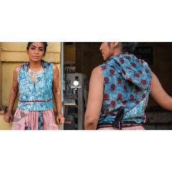 Bindi . बिंदी | Blue Puthai Ink Blot Bindi Blouse 