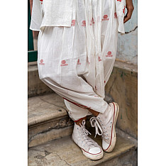 Shvet | Mull Cotton Designer Jamdani Dhoti