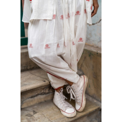 Shvet | Mull Cotton Designer Jamdani Dhoti