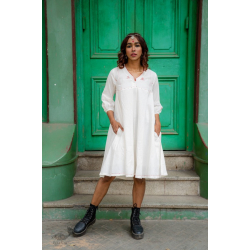 Shvet | Mull Cotton Designer A-line Panelled Dress