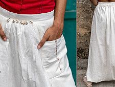 Shvet | Mull Cotton Designer Dhoti / Skirt