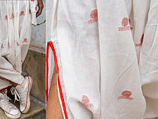 Shvet | Mull Cotton Designer Jamdani Dhoti