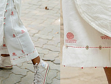 Shvet | Mull Cotton Designer Jamdani Pant