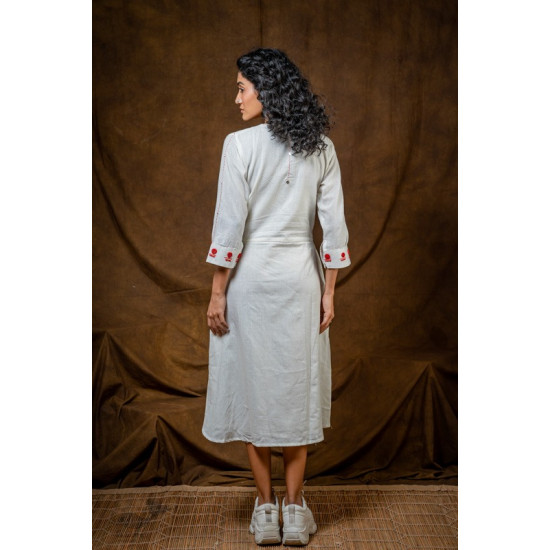 shop Mull Cotton Designer Midi Dress