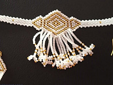 Handmade Bead Jewelry | Necklace Earring Set - White