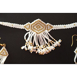 Handmade Bead Jewelry | Necklace Earring Set - White