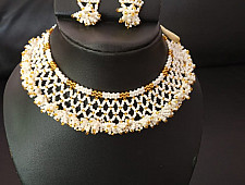 Handmade Bead Jewelry | Necklace Earring Set - Off White