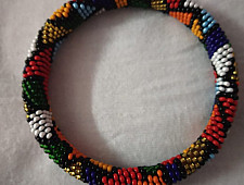 Handmade Bead Jewelry | Black & Multi Bangle (Single Piece)