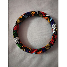 Handmade Bead Jewelry | Black & Multi Bangle (Single Piece)