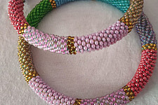 Handmade Bead Jewelry | Pair of Bangles - pink