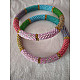 Handmade Bead jewelry ~ Pair of Bangles - pink