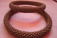 Handmade Bead Jewelry | Pair of Bangles - Brown