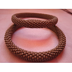 Handmade Bead Jewelry | Pair of Bangles - Brown